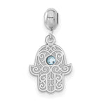 Sterling Silver Rhodium-plated MeMi Chamseh with Crystal Charm