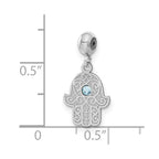 Sterling Silver Rhodium-plated MeMi Chamseh with Crystal Charm