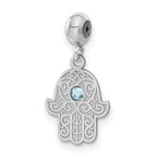 Sterling Silver Rhodium-plated MeMi Chamseh with Crystal Charm