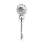 Sterling Silver Rhodium-plated MeMi Letter A with Crystal Charm