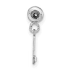 Sterling Silver Rhodium-plated MeMi Letter B with Crystal Charm