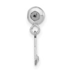 Sterling Silver Rhodium-plated MeMi Letter D with Crystal Charm