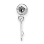 Sterling Silver Rhodium-plated MeMi Letter F with Crystal Charm