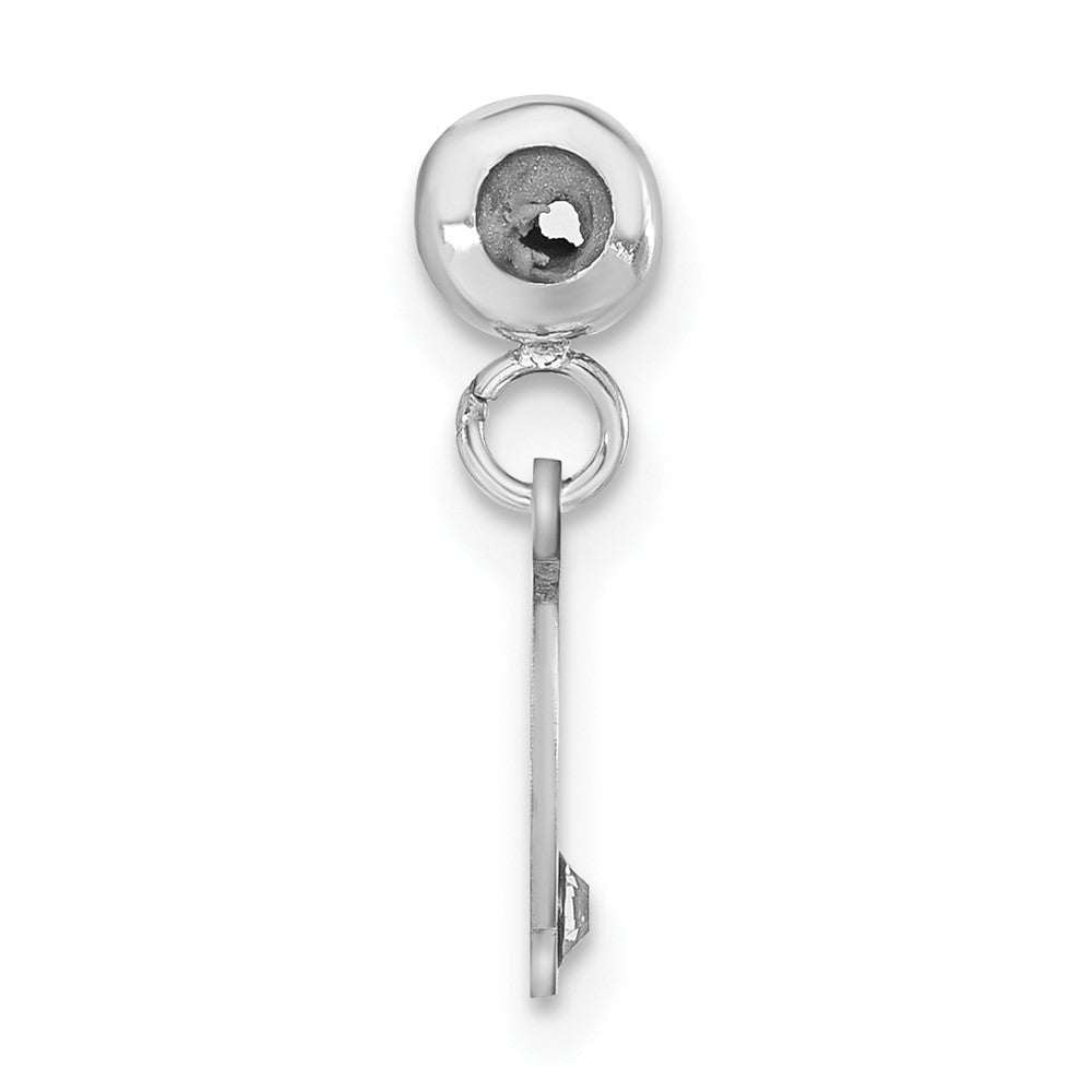 Sterling Silver Rhodium-plated MeMi Letter G with Crystal Charm