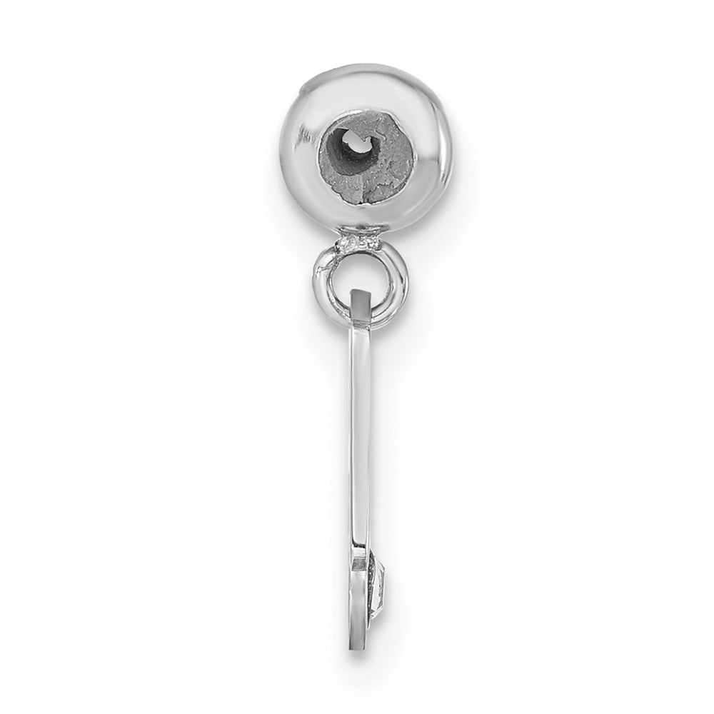 Sterling Silver Rhodium-plated MeMi Letter H with Crystal Charm