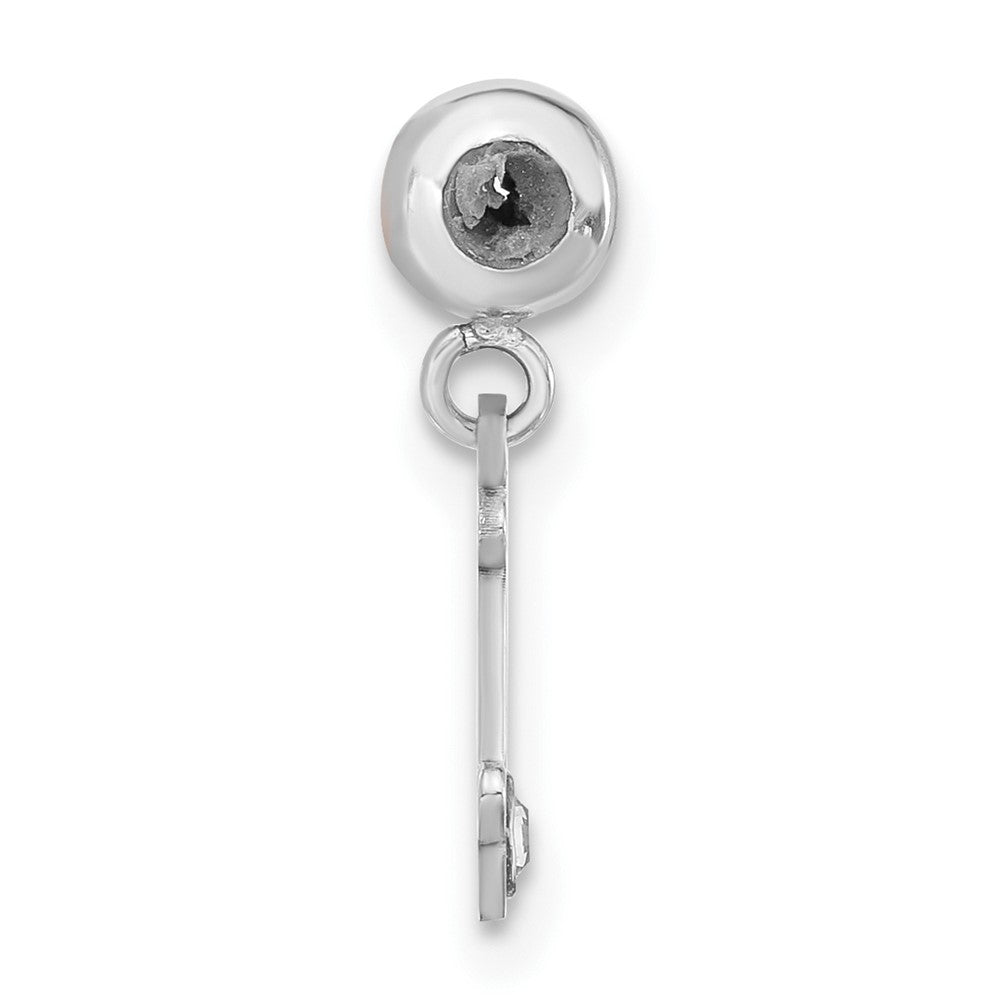 Sterling Silver Rhodium-plated MeMi Letter I with Crystal Charm