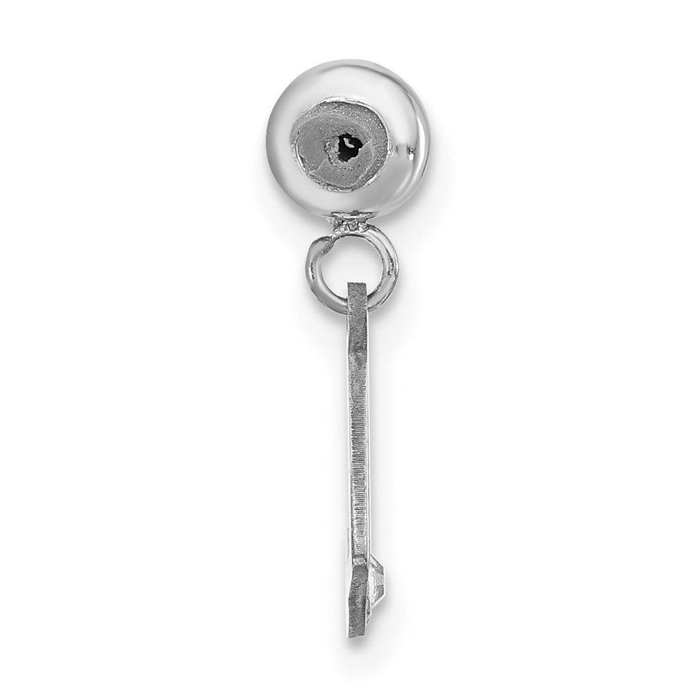 Sterling Silver Rhodium-plated MeMi Letter L with Crystal Charm