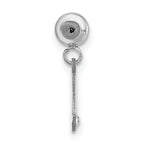 Sterling Silver Rhodium-plated MeMi Letter L with Crystal Charm