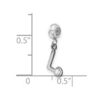 Sterling Silver Rhodium-plated MeMi Letter L with Crystal Charm