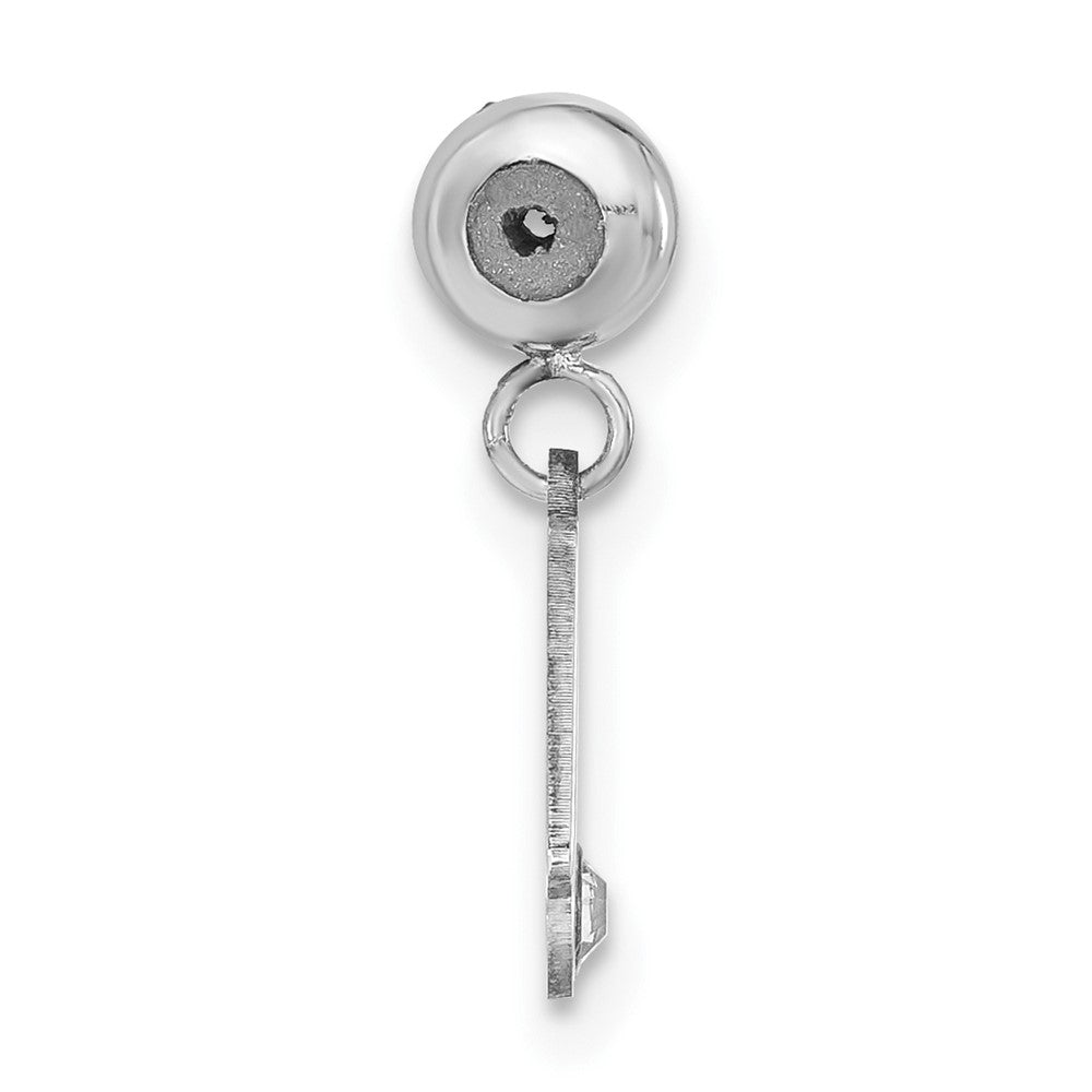 Sterling Silver Rhodium-plated MeMi Letter M with Crystal Charm