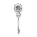 Sterling Silver Rhodium-plated MeMi Letter Q with Crystal Charm