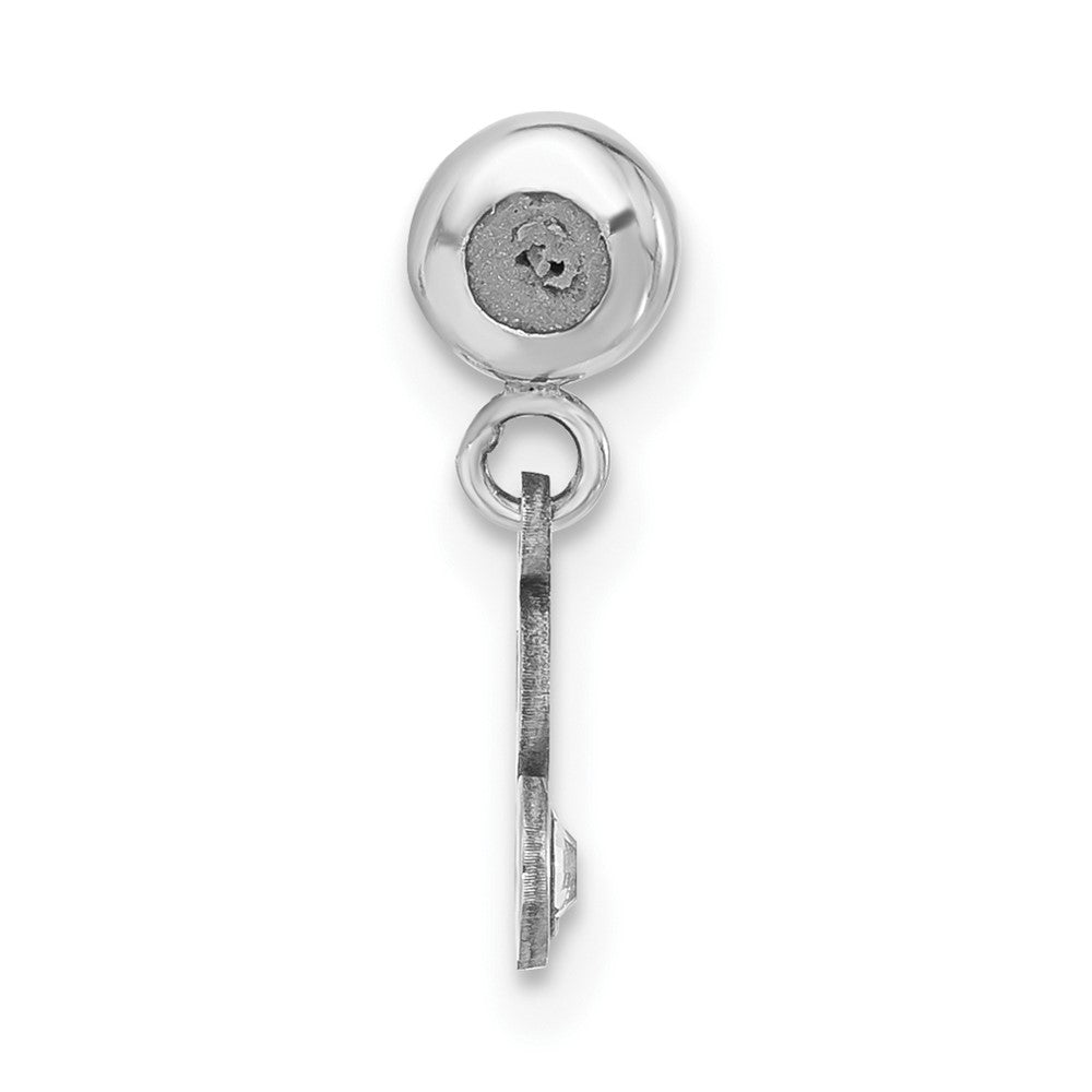 Sterling Silver Rhodium-plated MeMi Letter S with Crystal Charm