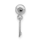 Sterling Silver Rhodium-plated MeMi Letter U with Crystal Charm