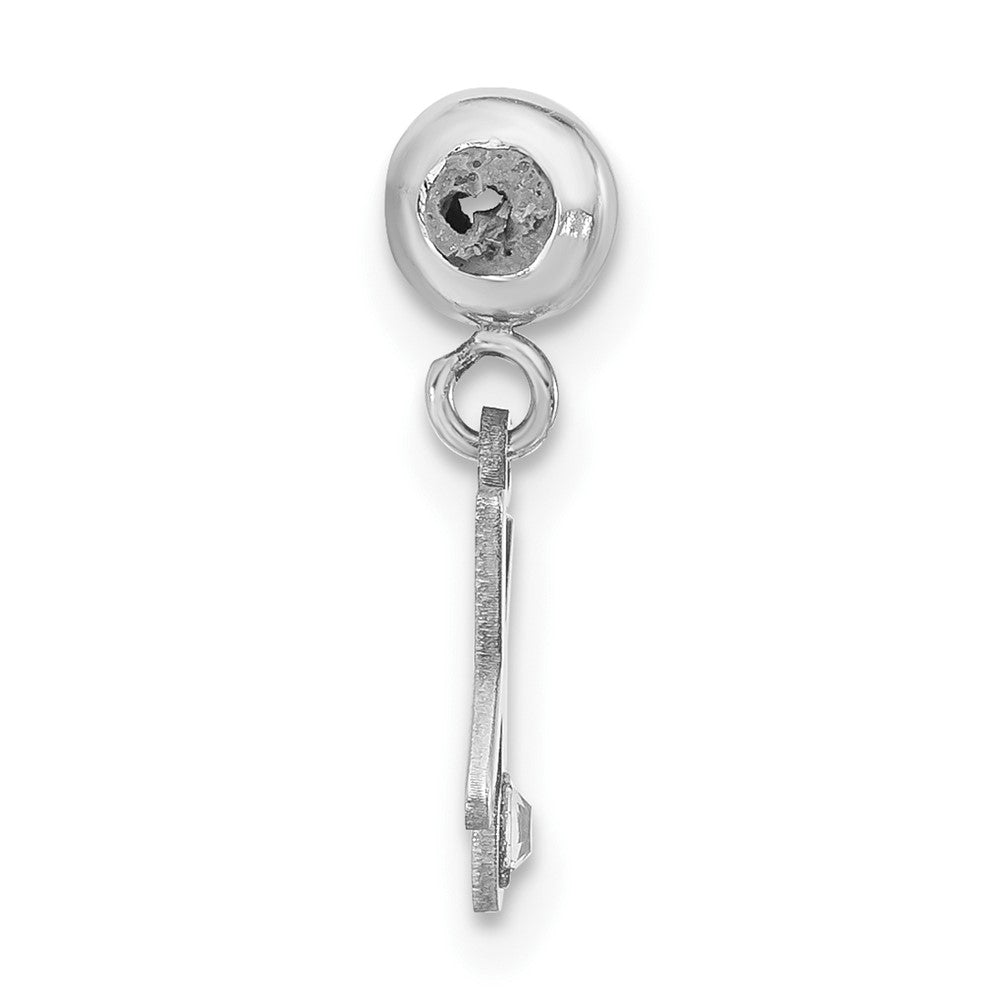 Sterling Silver Rhodium-plated MeMi Letter X with Crystal Charm