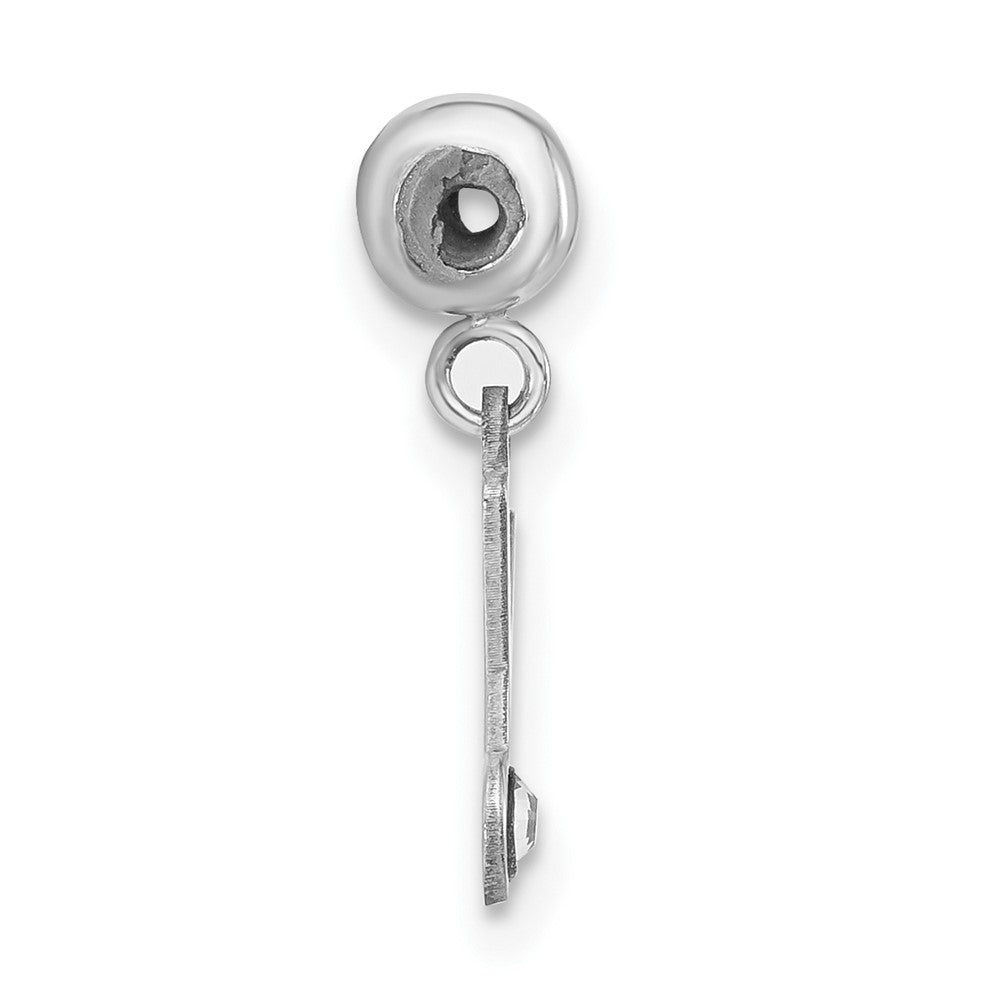 Sterling Silver Rhodium-plated MeMi Letter Y with Crystal Charm