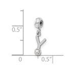 Sterling Silver Rhodium-plated MeMi Letter Y with Crystal Charm