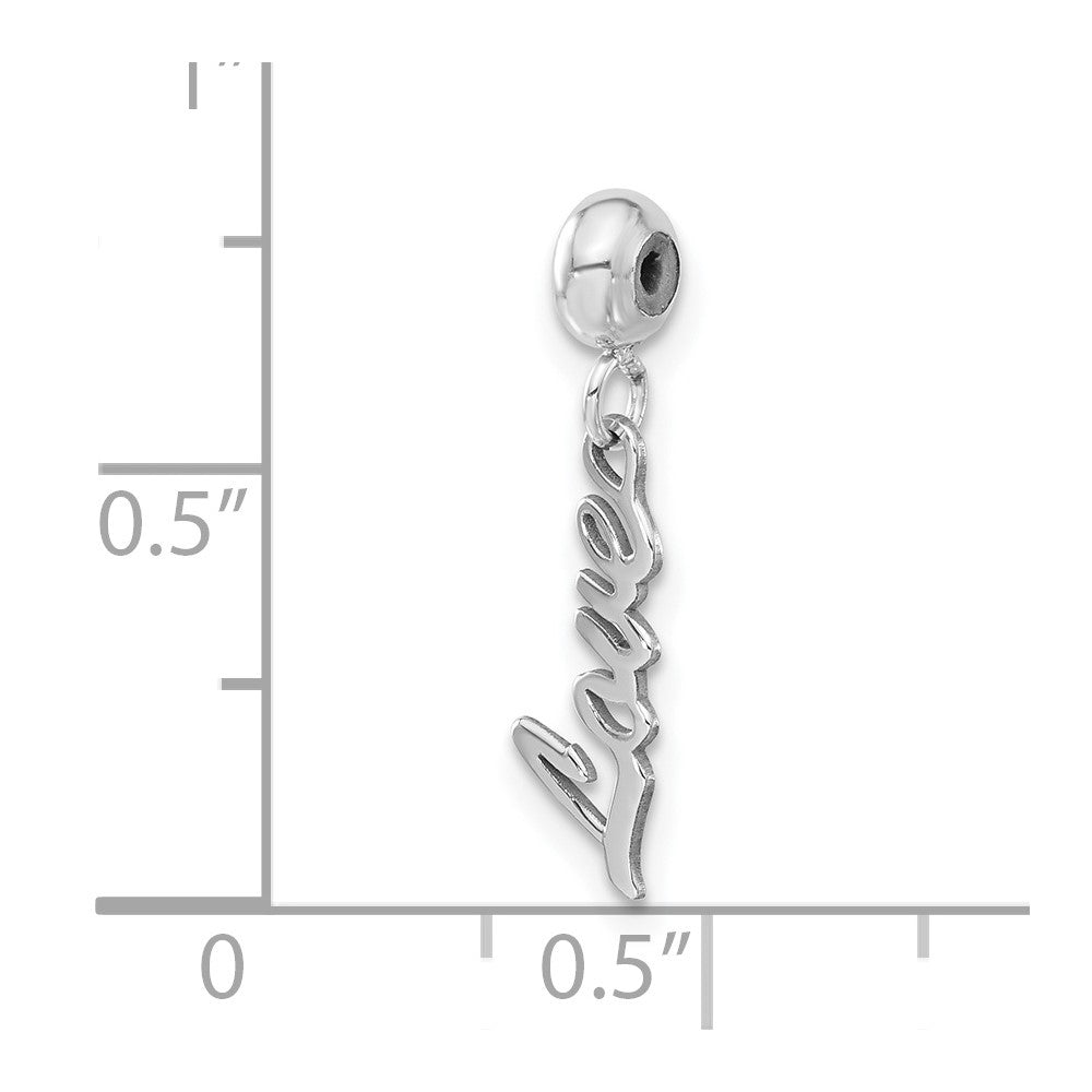 Sterling Silver Rhodium-plated MeMi Love Charm