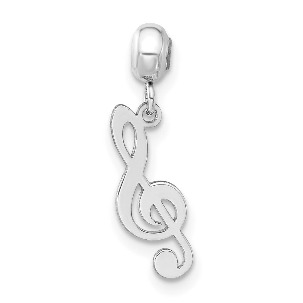 Sterling Silver Rhodium-plated MeMi Treble Clef Charm