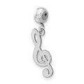 Sterling Silver Rhodium-plated MeMi Treble Clef Charm