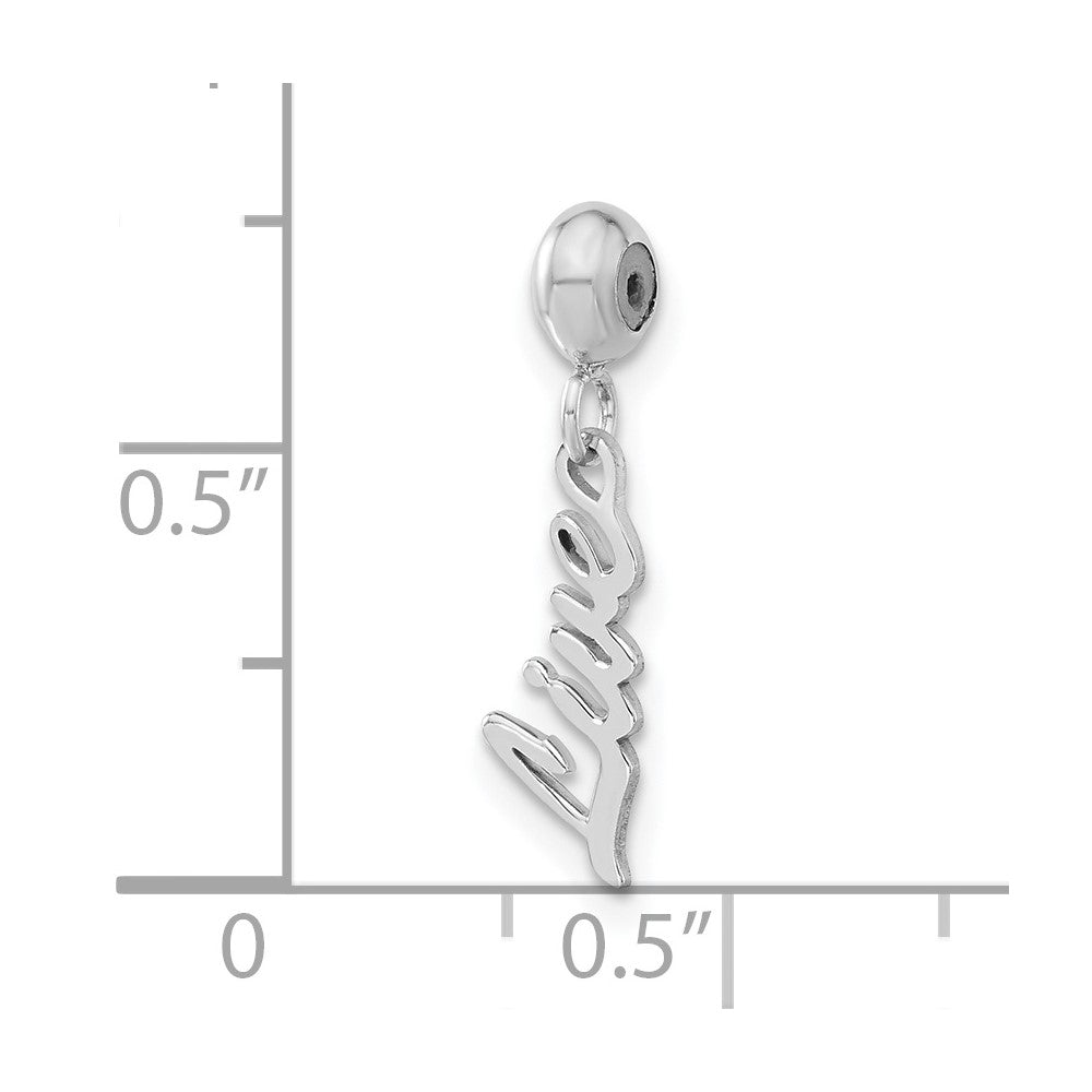 Sterling Silver Rhodium-plated MeMi Live Charm