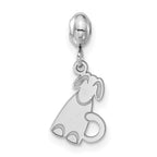 Sterling Silver Rhodium-plated MeMi Dog Charm