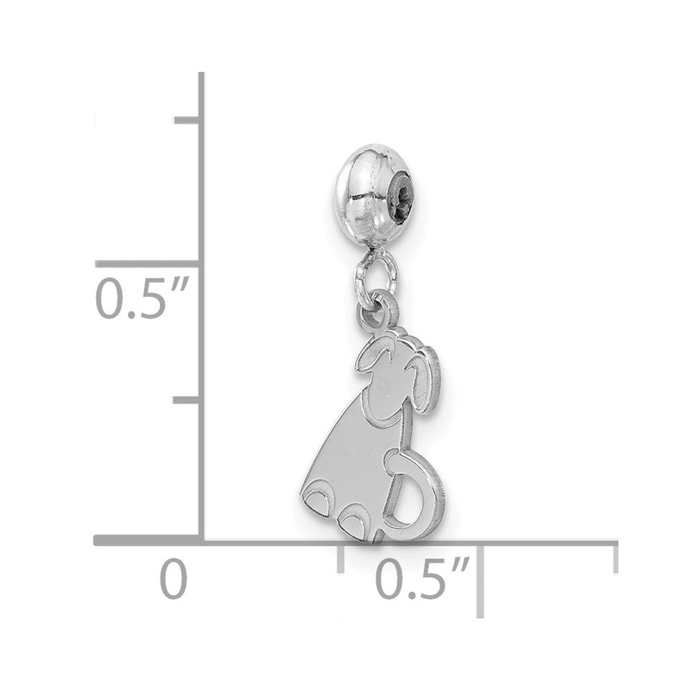 Sterling Silver Rhodium-plated MeMi Dog Charm