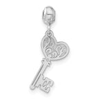 Sterling Silver Rhodium-plated MeMi Key Charm