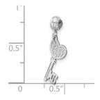 Sterling Silver Rhodium-plated MeMi Key Charm