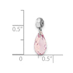 Sterling Silver Rhodium-plated MeMi June Teardrop Crystal Charm