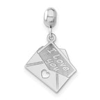 Sterling Silver Rhodium-plated MeMi Love Letter Charm
