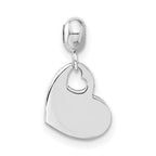 Sterling Silver Rhodium-plated MeMi Heart Charm