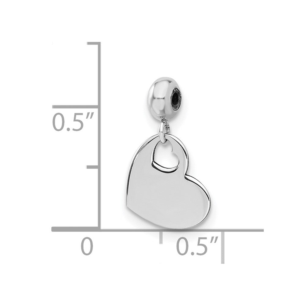 Sterling Silver Rhodium-plated MeMi Heart Charm