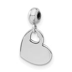 Sterling Silver Rhodium-plated MeMi Heart Charm