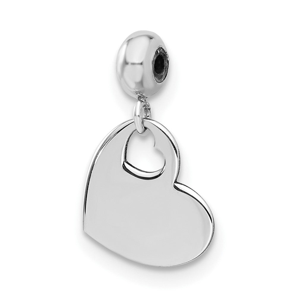 Sterling Silver Rhodium-plated MeMi Heart Charm