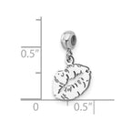 Sterling Silver Rhodium-plated MeMi Lips Charm
