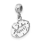 Sterling Silver Rhodium-plated MeMi Lips Charm