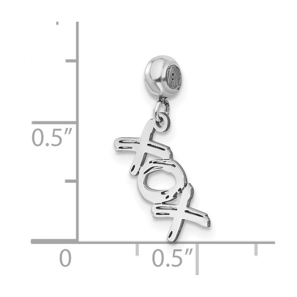 Sterling Silver Rhodium-plated MeMi XOX Charm