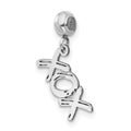Sterling Silver Rhodium-plated MeMi XOX Charm