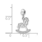 Sterling Silver Rhodium-plated MeMi Rocking Horse Charm