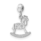 Sterling Silver Rhodium-plated MeMi Rocking Horse Charm