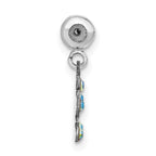 Sterling Silver Rhodium-plated MeMi Flower with Crystal Charm