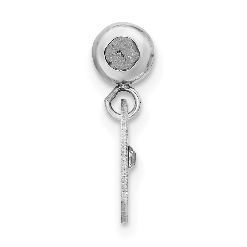 Sterling Silver Rhodium-plated MeMi Heart with Crystal Charm