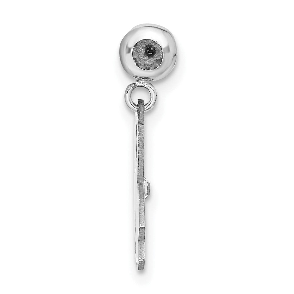 Sterling Silver Rhodium-plated MeMi Crystal Girl Charm