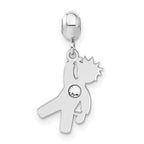 Sterling Silver Rhodium-plated MeMi Crystal Boy Charm