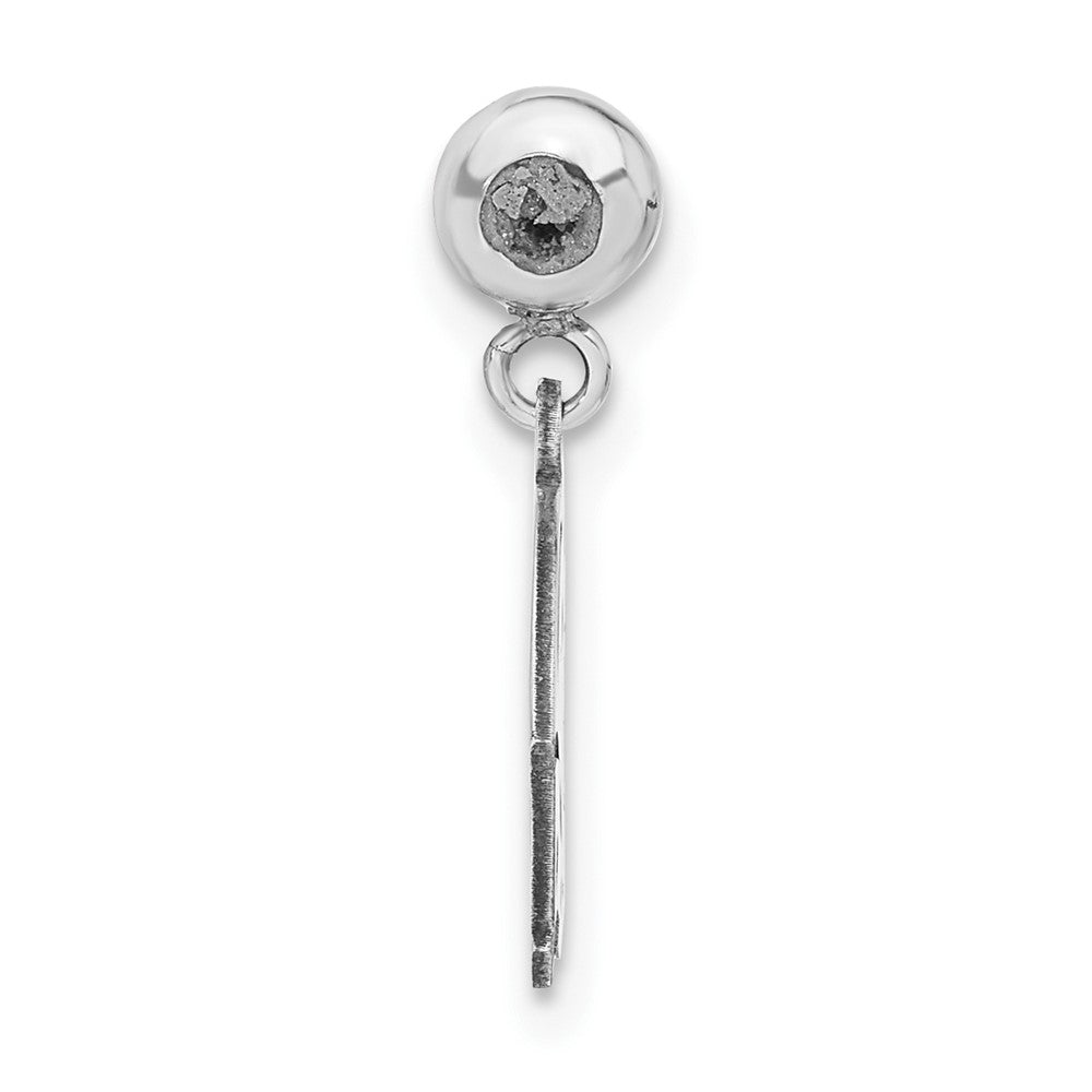 Sterling Silver Rhodium-plated MeMi Football Helmet Charm