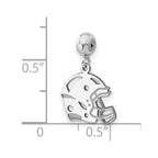 Sterling Silver Rhodium-plated MeMi Football Helmet Charm