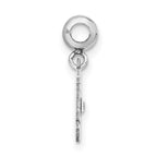 Sterling Silver Rhodium-plated MeMi America with Crystal Charm