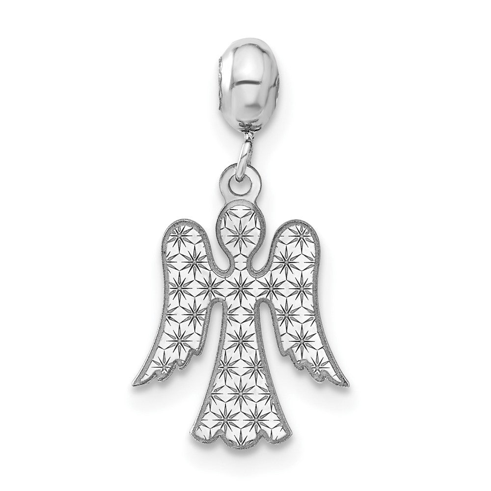 Sterling Silver Rhodium-plated MeMi Angel Charm