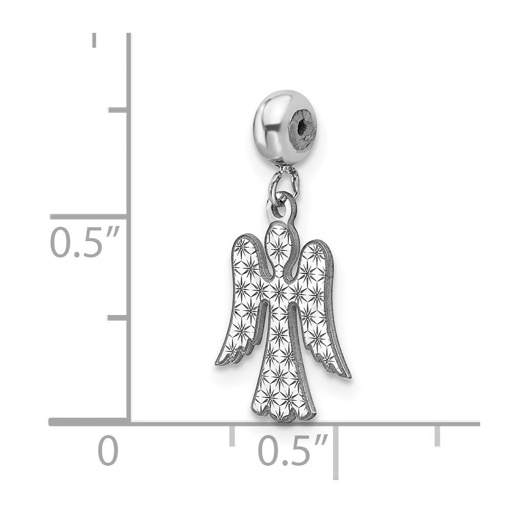 Sterling Silver Rhodium-plated MeMi Angel Charm