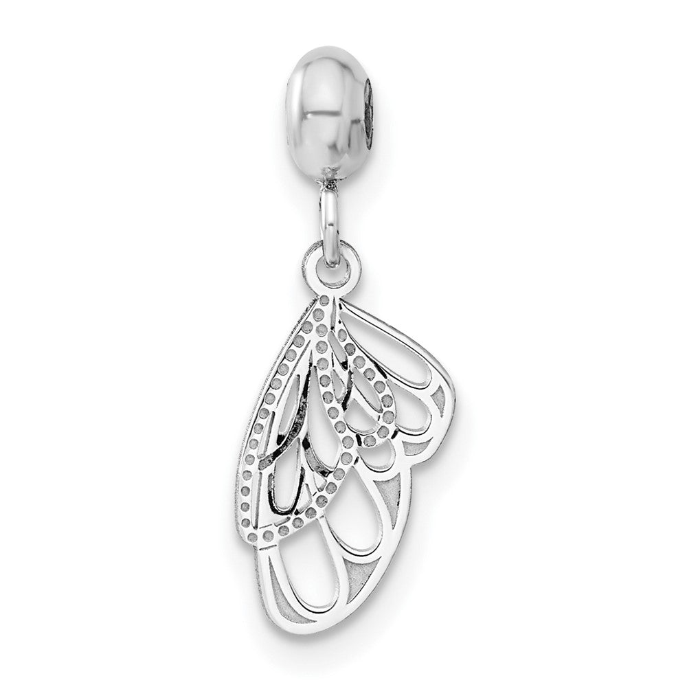 Sterling Silver Rhodium-plated MeMi Butterfly Wings Charm